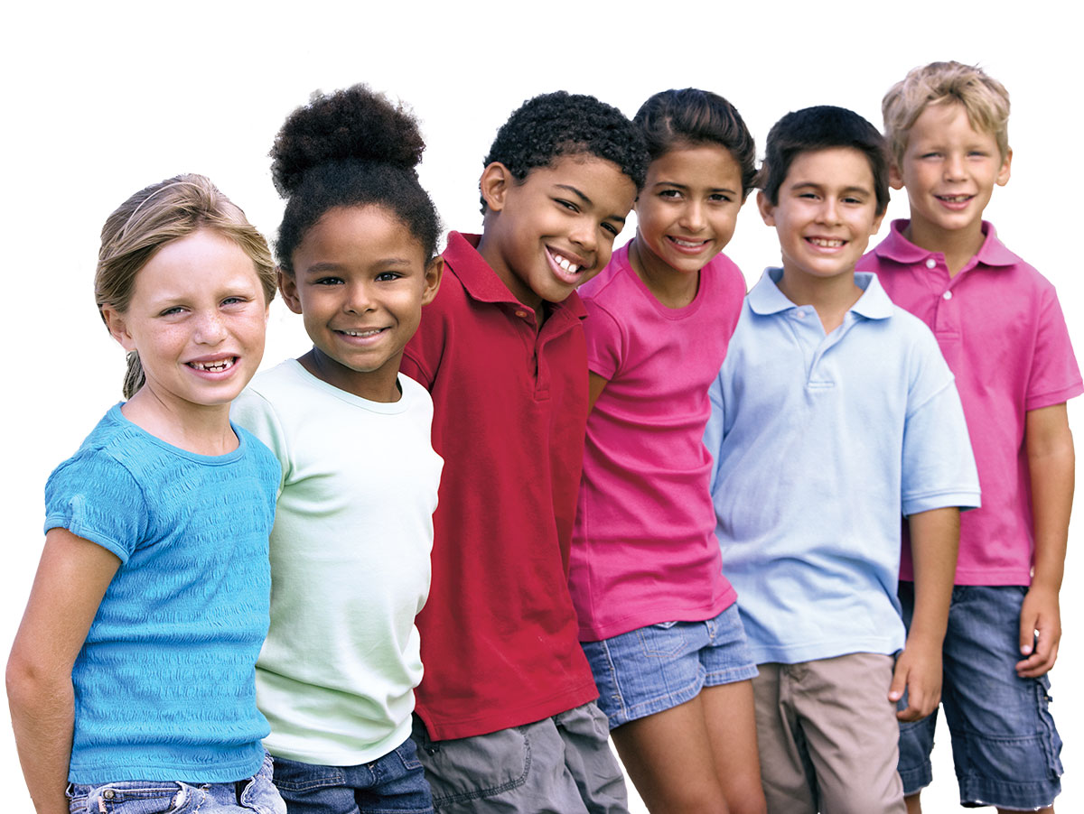 six smiling children